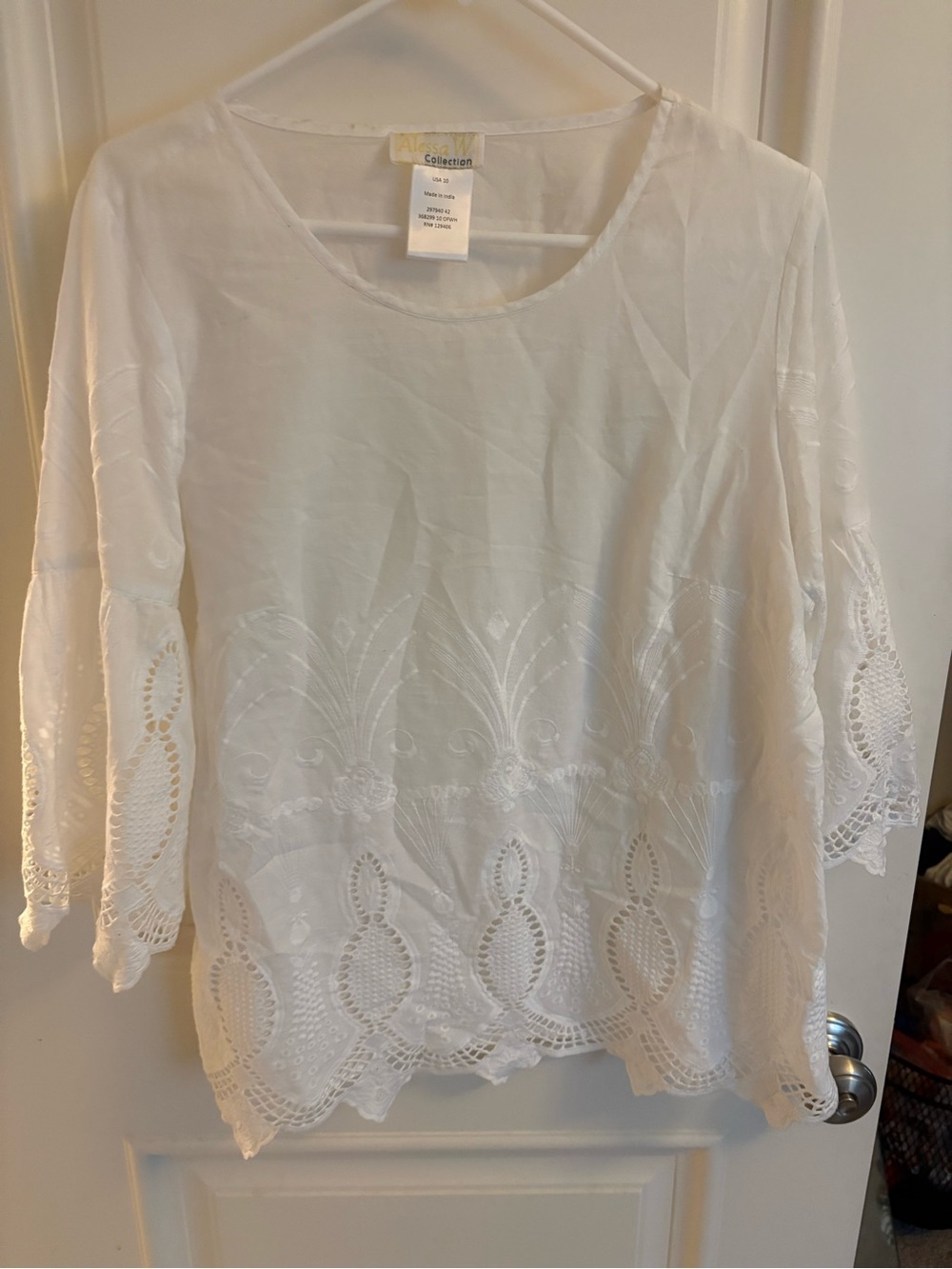White Crochet-Trim Tunic